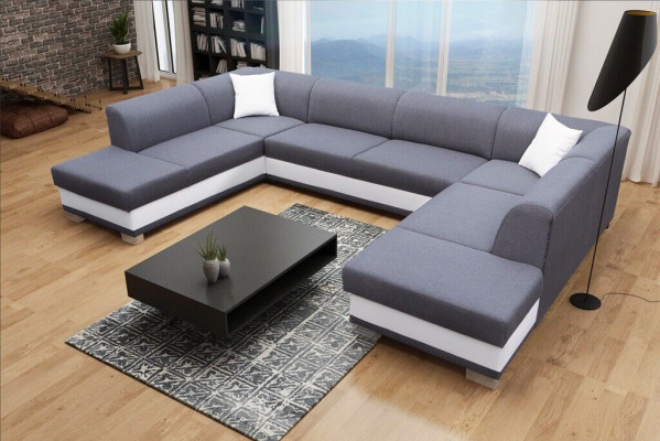 XXL Żywy krajobraz Narożnikowa kanapa Podkładka Ustawić Narożnik Designer Kształt U New Sofa