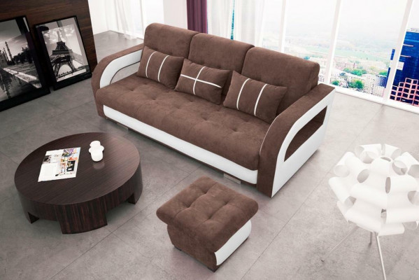 Sofa Kanapa Podkładka Sofy Kanapy Sofa rozkładana Funkcja łóżka 3 miejsce siedzące + Stołek Nowość