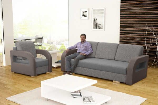 Sofa rozkładana rozkładana 3-miejsce siedzące z funkcją spania + Podstawa łóżka z kanapą o designie sofy