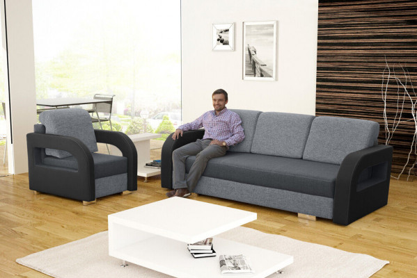 Sofa rozkładana rozkładana 3-miejsce siedzące z funkcją spania + Podstawa łóżka z kanapą o designie sofy