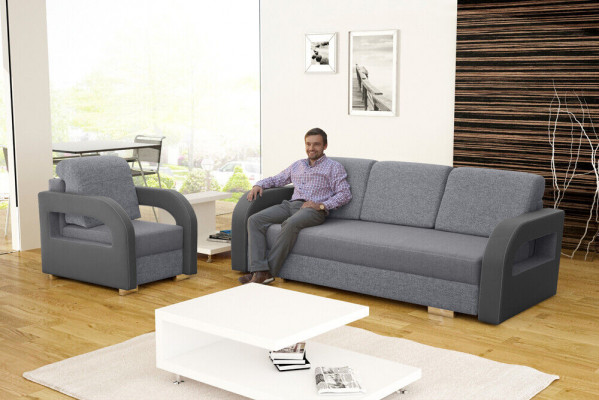 Sofa rozkładana rozkładana 3-miejsce siedzące z funkcją spania + Podstawa łóżka z kanapą o designie sofy