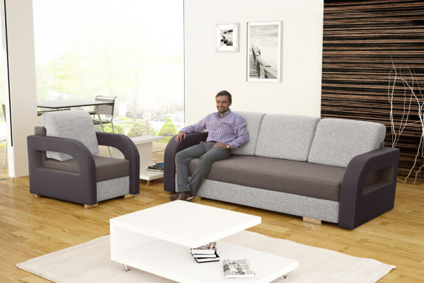 Sofa rozkładana rozkładana 3-miejsce siedzące z funkcją spania + Podstawa łóżka z kanapą o designie sofy