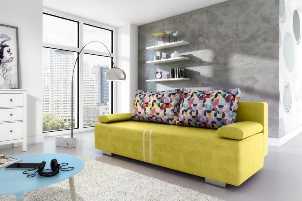 Sofa rozkładana Materiał Sofa Kanapa Włókienniczy Podkładka Nowa Ustawić funkcję łóżka 3 Siedziba