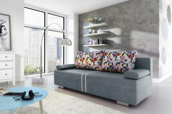 Sofa rozkładana Materiał Sofa Kanapa Włókienniczy Podkładka Nowa Ustawić funkcję łóżka 3 Siedziba