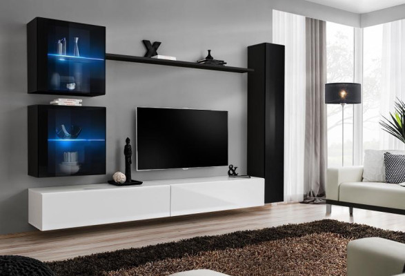Jednostka ścienna Zestaw 6 luksusowych mebli do salonu designerska szafka pod telewizor