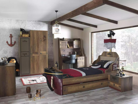 żłobek Pirates Łóżko Ship Szafa Tabela Double bed 5szt