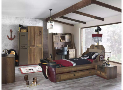 żłobek Pirates Łóżko Ship Szafa Tabela Double bed 5szt