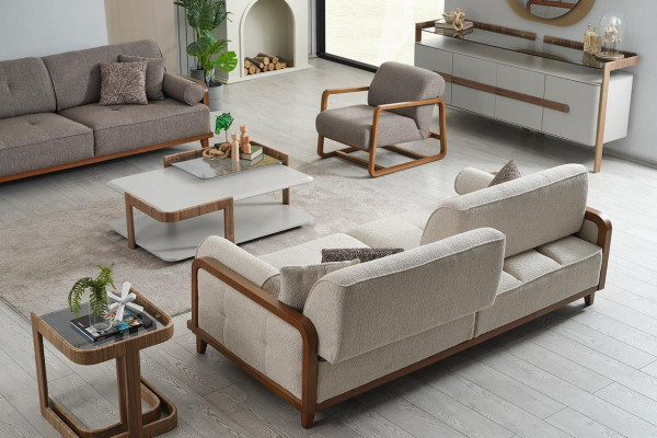 Salon Podkładka komplet wypoczynkowy designerskiego Fotel Stolik Meble