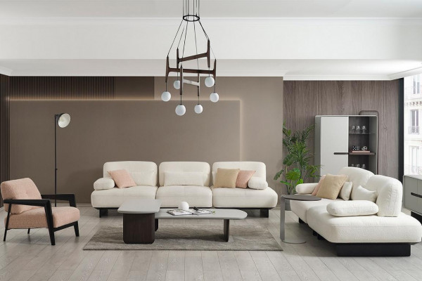 Designerskie Białe Kanapy Luksusowe Salony Zestaw sofowy Noble Fotel