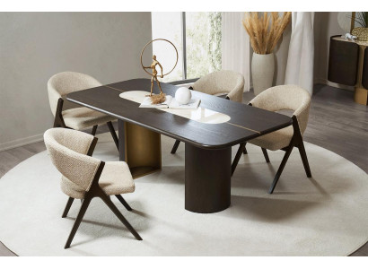 jadalnia Modern Meble Designerski Zestaw do Jadalni Czarny Tabela 4x Krzesza