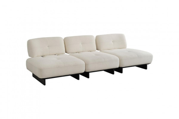 Elegancki czteroosobowy designerski salon biały 4-miejsce siedzenia materiałowa kanapa Meble