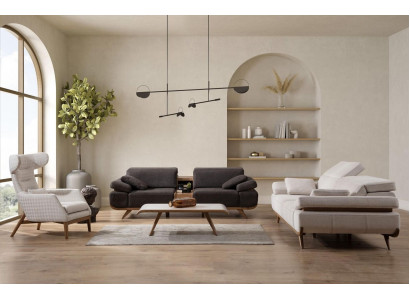 Dwukolorowy pokój dzienny Zestaw sofowy Modern 3+2 miejsce siedzące Luxury Fotel