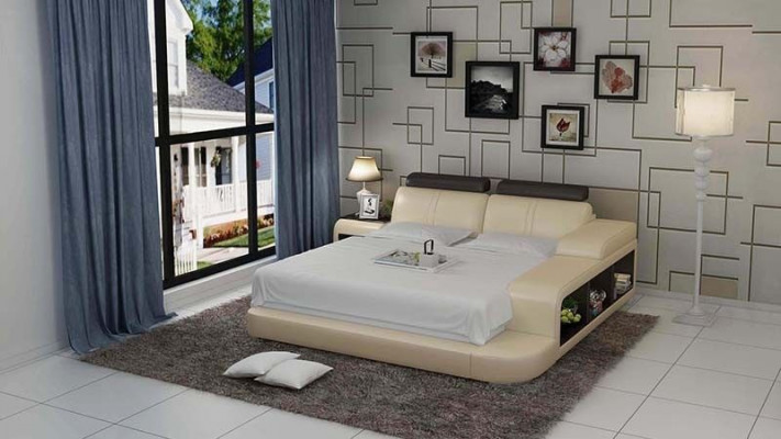 Łóżko Design Luksusowe Luksusowe łóżko Skóra Modern Sypialnia 140/160/180 LB8810