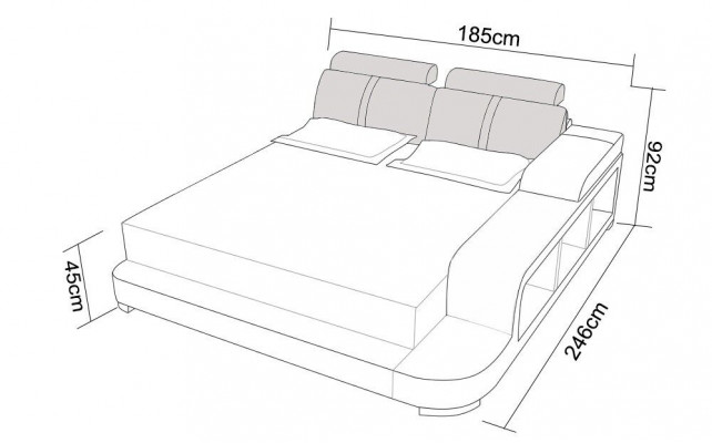Łóżko Design Luksusowe Luksusowe łóżko Skóra Modern Sypialnia 140/160/180 LB8810
