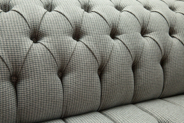 Pokój dzienny Chesterfield sofa projekt Włókienniczy kanapy sofy trzyosobowa kanapa szara