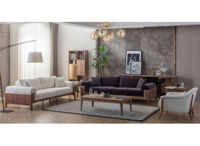 Wielobarwny Zestaw sofowy Designer Biały 3-miejsce siedzące Luksusowy Fotel Tapicerowany