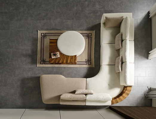 Biała Narożnikowa kanapa Nowoczesne Meble do Salonu Designerska Kanapa Sofa Włókienniczy 2szt