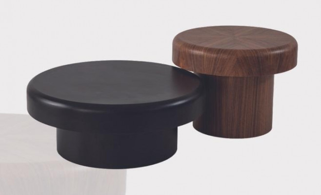 Designerski okrągły stół w kolorze brązowo-czarnym, stolik kawowy, stół do salonu, nowy