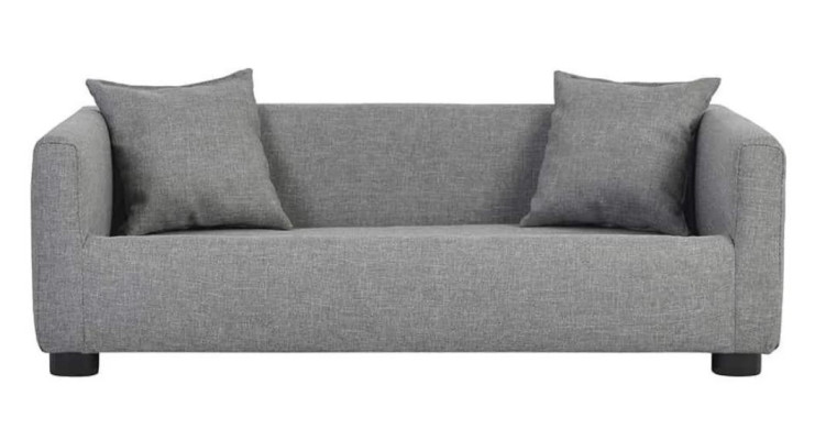 Szare duże łóżko dla psa z poduszką teksturowaną tkaniną materiałową Sofa Nowy Sofa dla psa