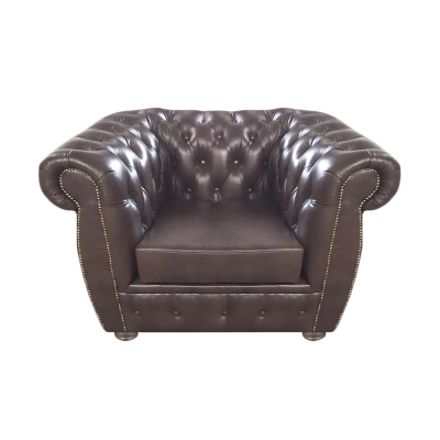 Luksusowy fotel projektowy Brązowe meble tapicerowane Mebel Siedzisko Meble Chesterfield