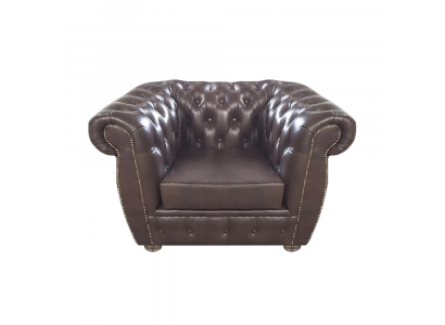 Luksusowy fotel projektowy Brązowe meble tapicerowane Mebel Siedzisko Meble Chesterfield