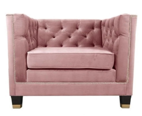Fotel Chesterfield tkanina fioletowa Kreatywne meble Nowoczesne różowe salon