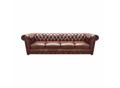 Salon Sofa czteromiejscowy Kanapa Meble tapicerowane Sofa skórzana Chesterfield