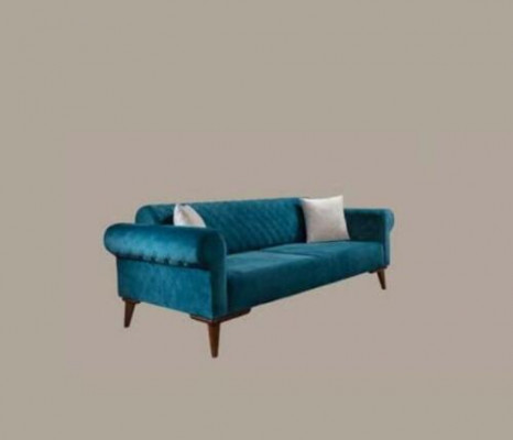 Turkis Trzyosobowa kanapa Elegancka sofa do salonu Meble do siedzenia Aksamit