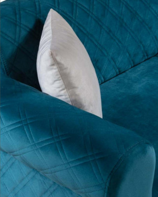 Turkis Trzyosobowa kanapa Elegancka sofa do salonu Meble do siedzenia Aksamit