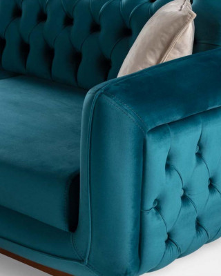 Design Kanapa 3 miejsce do siedzenia Sofa trzyosobowa Podkładka Materiał Turkis poduszka do siedzenia
