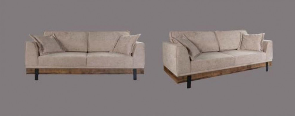 Sofa do Salonu 3 miejsce do siedzenia Beżowa Włókienniczy Sofy Kanapa Podkładka Meble