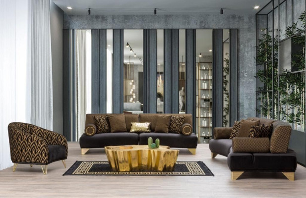 Sofa trzyosobowa 3 miejsce do siedzenia luksusowe sofy salon kanapa materiałowe kanapy 260cm meble