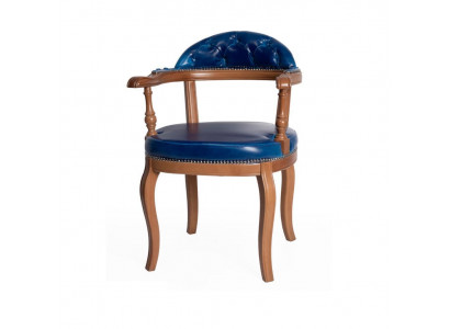 jadalnia Drewno Krzesło z Podłokietnik Classic New Design Podkładka Krzesło Siedziba Blue