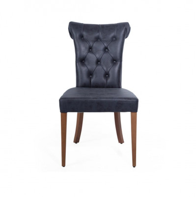 Art Deco Czarne Chesterfield Krzesło Fotele Krzesło do jadalni Designerskie Jednomiejscowe