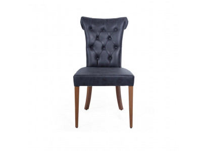 Art Deco Czarne Chesterfield Krzesło Fotele Krzesło do jadalni Designerskie Jednomiejscowe