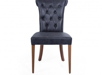 Art Deco Czarne Chesterfield Krzesło Fotele Krzesło do jadalni Designerskie Jednomiejscowe