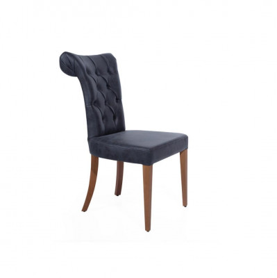 Art Deco Czarne Chesterfield Krzesło Fotele Krzesło do jadalni Designerskie Jednomiejscowe