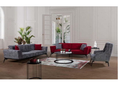 Zestaw sofowy 331 Siedziba Podkładka Sofa Żywy krajobraz Meble Czerwony Grey