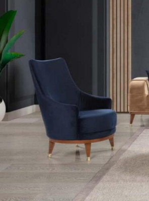Nowoczesny Fotel Living Room 1 miejsce do siedzenia Designer Lounge Kolor niebieski Drewno