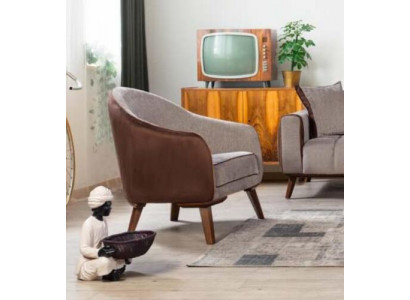Fotel Jednoosobowy Włókienniczy Salon Lounge Design Meble Kolor Szary