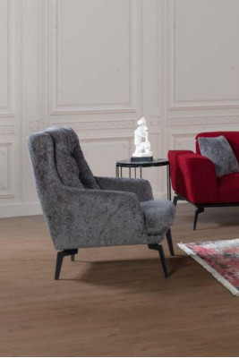 Szary nowoczesny fotel Fotel z pojedynczym siedziskiem, designerski fotel do salonu