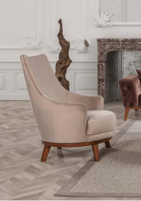 Fotel Podkładka Meble Salon Jednoosobowy Relaks Włókienniczy Fotel Lounge Beżowy