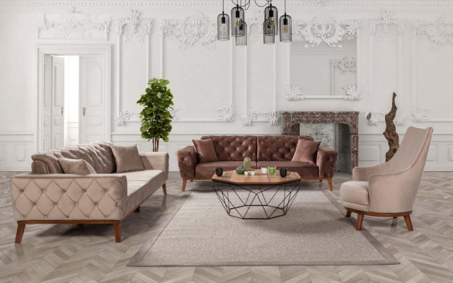 Fotel Podkładka Meble Salon Jednoosobowy Relaks Włókienniczy Fotel Lounge Beżowy