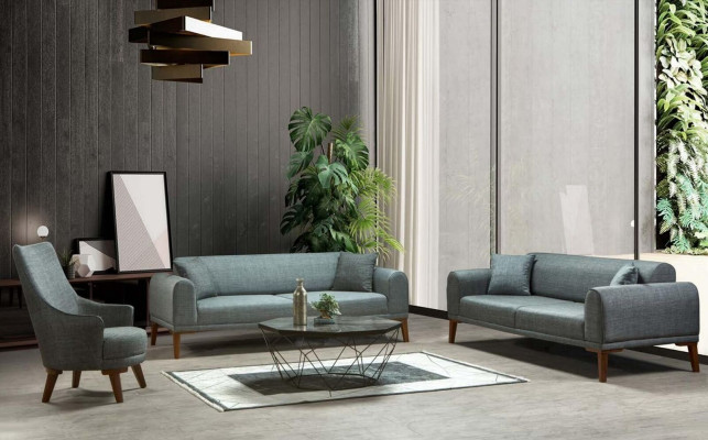 Luksusowa Nowoczesna Sofa 3 miejsce do siedzenia Designerska sofa trzyosobowa Podkładka Drewno