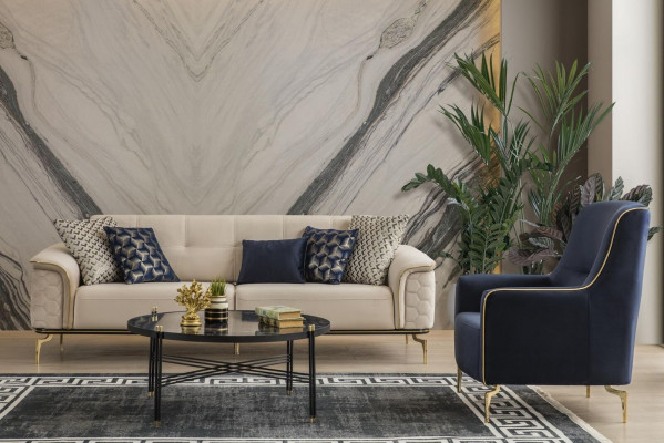 Zestaw sofowy Ustaw Sofy Sofa Fotel trzyosobowa 3+3+1 miejsce do siedzenia Materiał Grupa Neuu