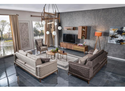 Zestaw sofowy Sofa Luksusowa Ustawić Sofy Fotel 3+1 miejsce do siedzenia Materiał Nowoczesny Design Nowy