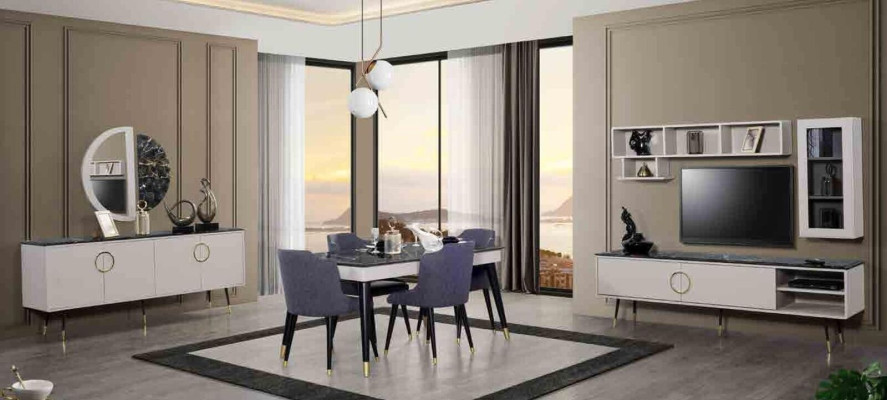 Luksusowa jadalnia Tabela Design 4x Krzesła komplet foteli do jadalni Ustaw Meble