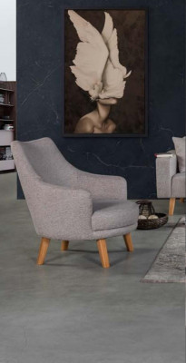 Sofa Kanapa Podkładka Siedziba 3+3+1 Siedziba Ustawić Design Drewno Sofy Beżowa Tapicerka Siedziska