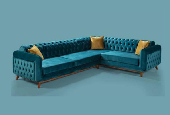 Narożnikowa kanapa L-form Włókienniczy Sofa Luksusowa Żywy krajobraz Podkładka Couch Meble