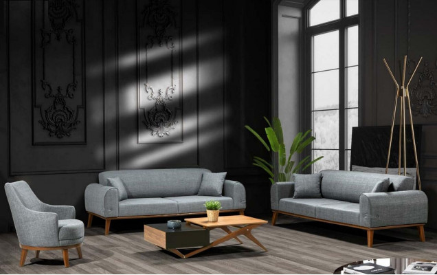 Zestaw sofowy 3+3+1 miejsce do siedzenia Design Sofa Podkładka Couch Modern Aksamit